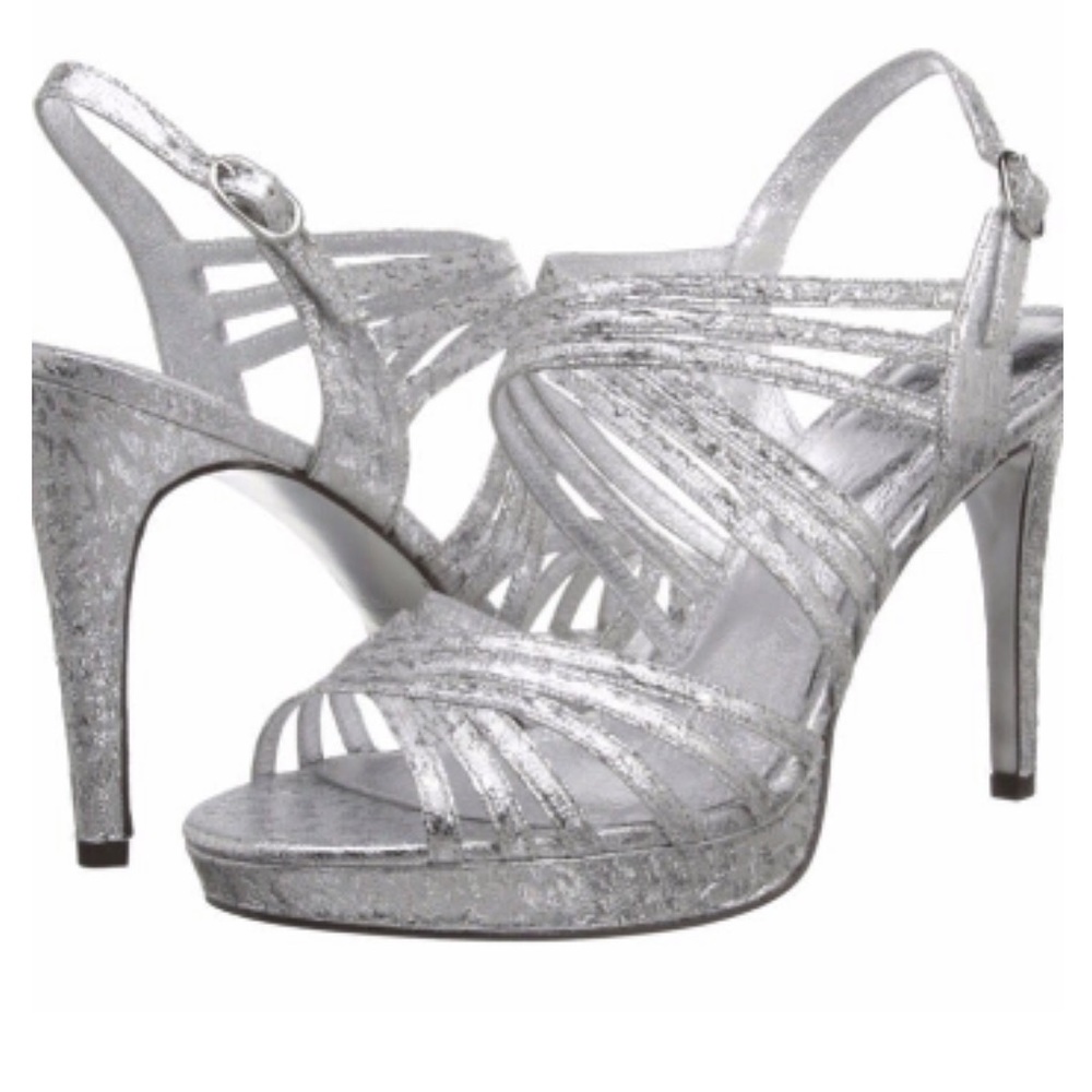 Adrianna Papell silver heels